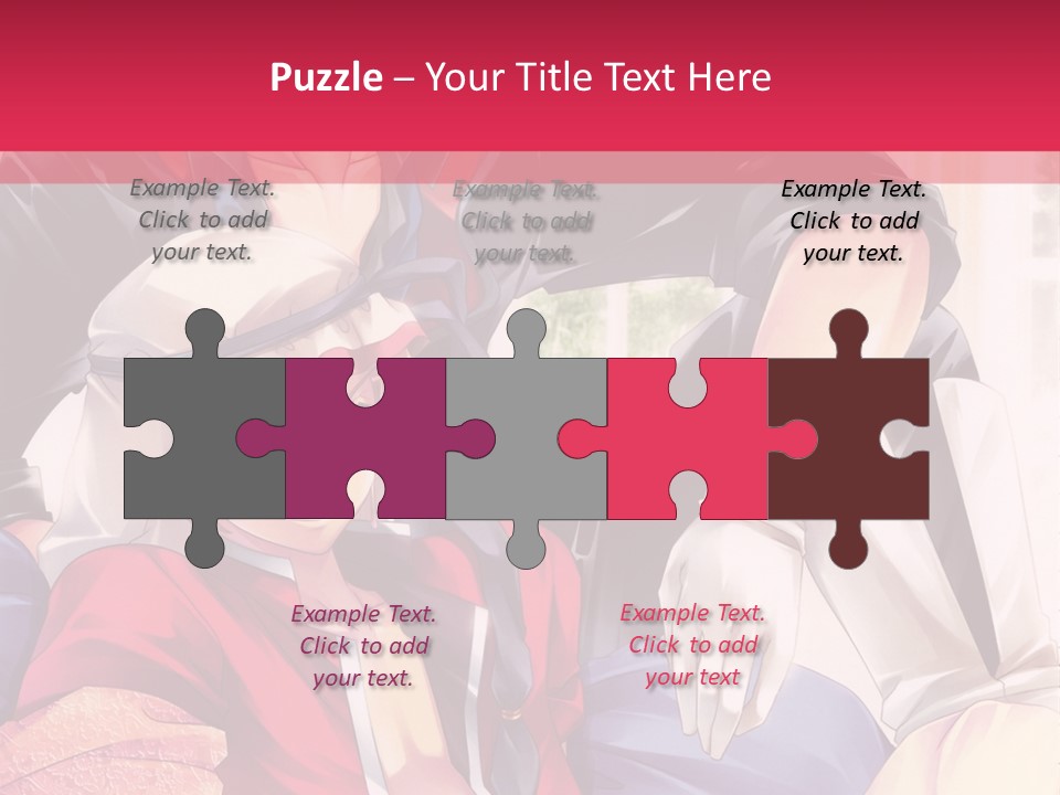 A Couple Of Anime Characters Sitting Next To Each Other PowerPoint Template