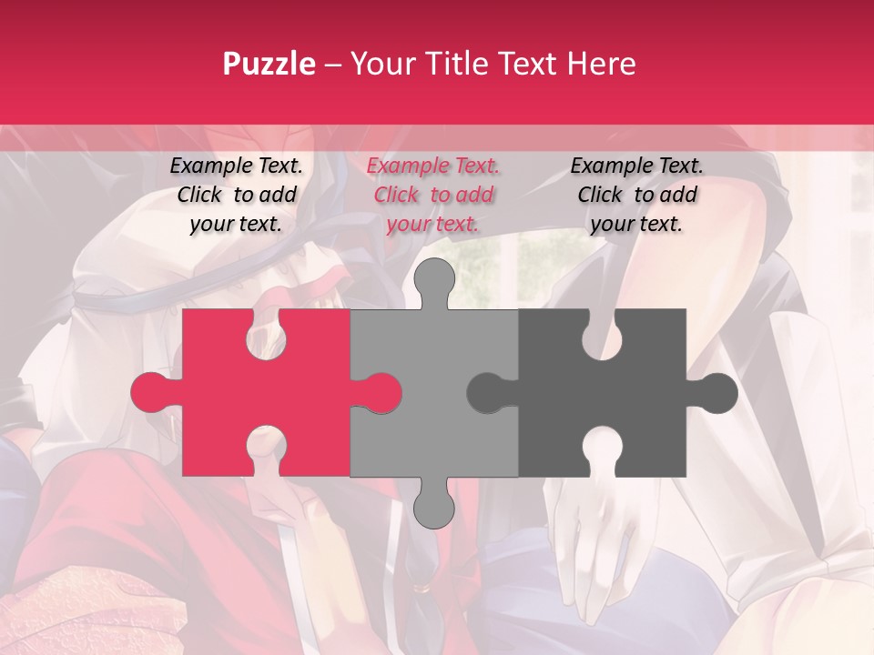 A Couple Of Anime Characters Sitting Next To Each Other PowerPoint Template