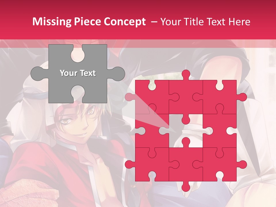 A Couple Of Anime Characters Sitting Next To Each Other PowerPoint Template