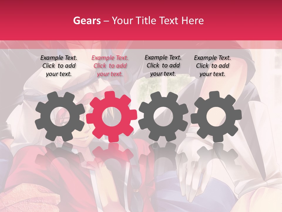 A Couple Of Anime Characters Sitting Next To Each Other PowerPoint Template