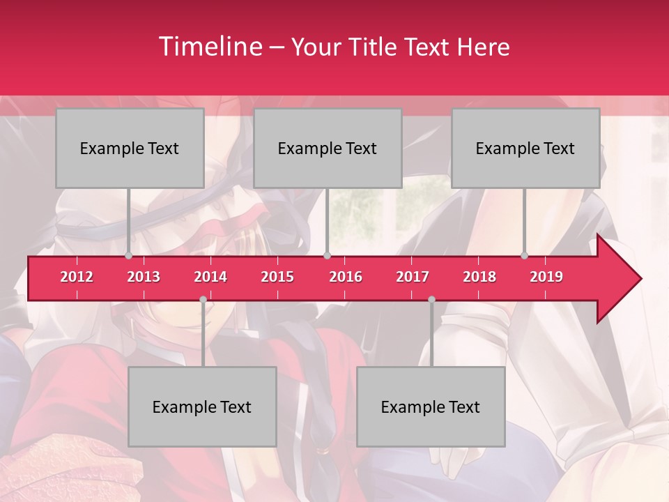 A Couple Of Anime Characters Sitting Next To Each Other PowerPoint Template