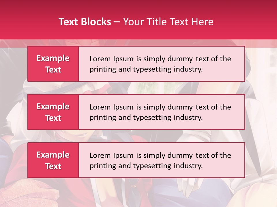 A Couple Of Anime Characters Sitting Next To Each Other PowerPoint Template