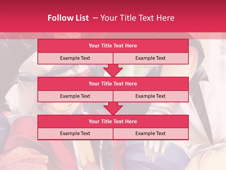 A Couple Of Anime Characters Sitting Next To Each Other PowerPoint Template