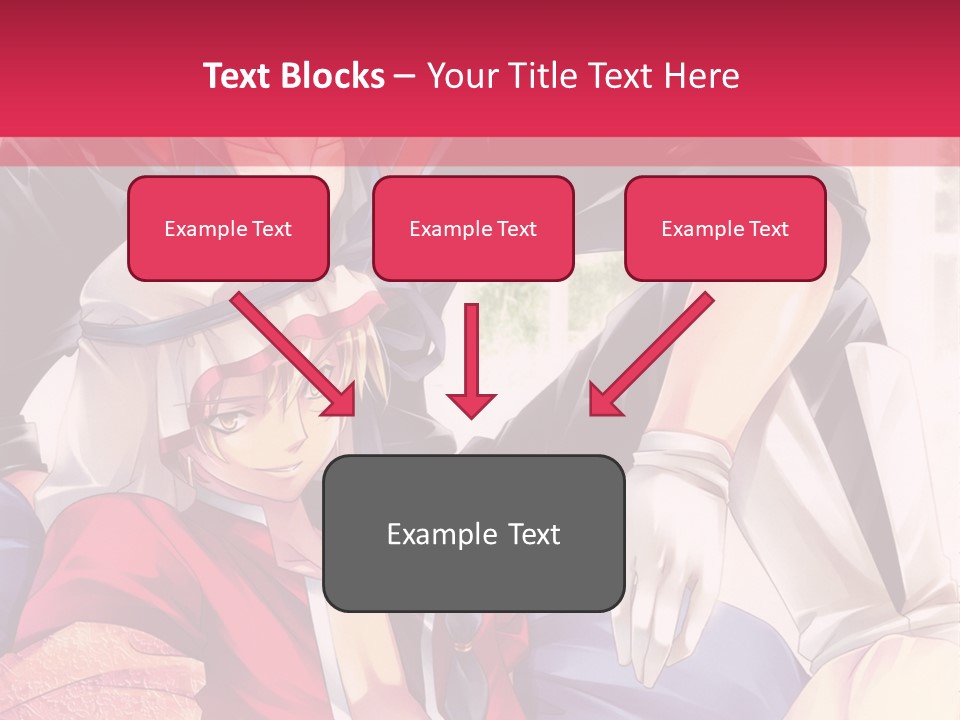 A Couple Of Anime Characters Sitting Next To Each Other PowerPoint Template