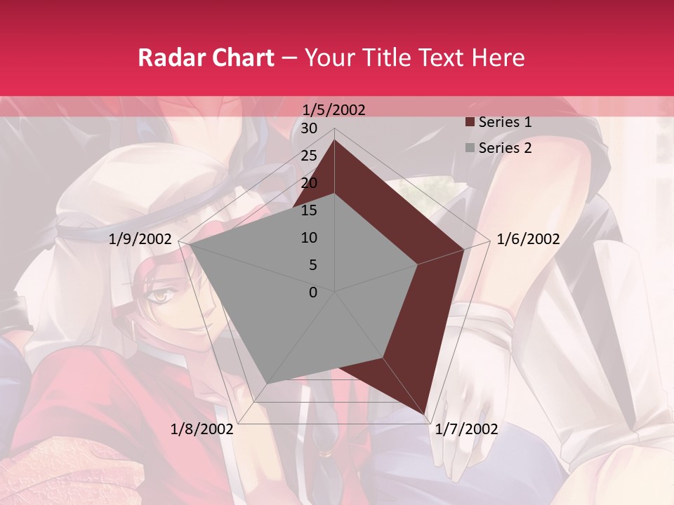 A Couple Of Anime Characters Sitting Next To Each Other PowerPoint Template