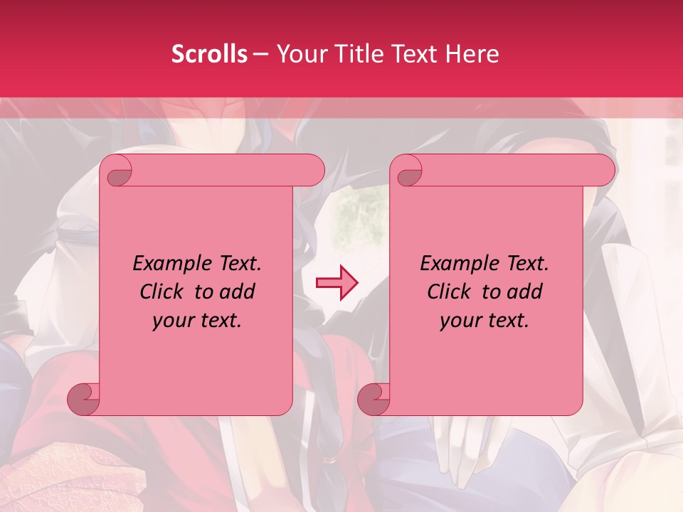 A Couple Of Anime Characters Sitting Next To Each Other PowerPoint Template