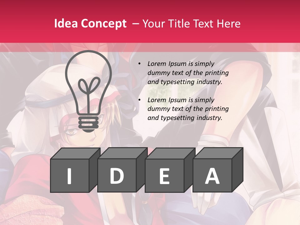 A Couple Of Anime Characters Sitting Next To Each Other PowerPoint Template