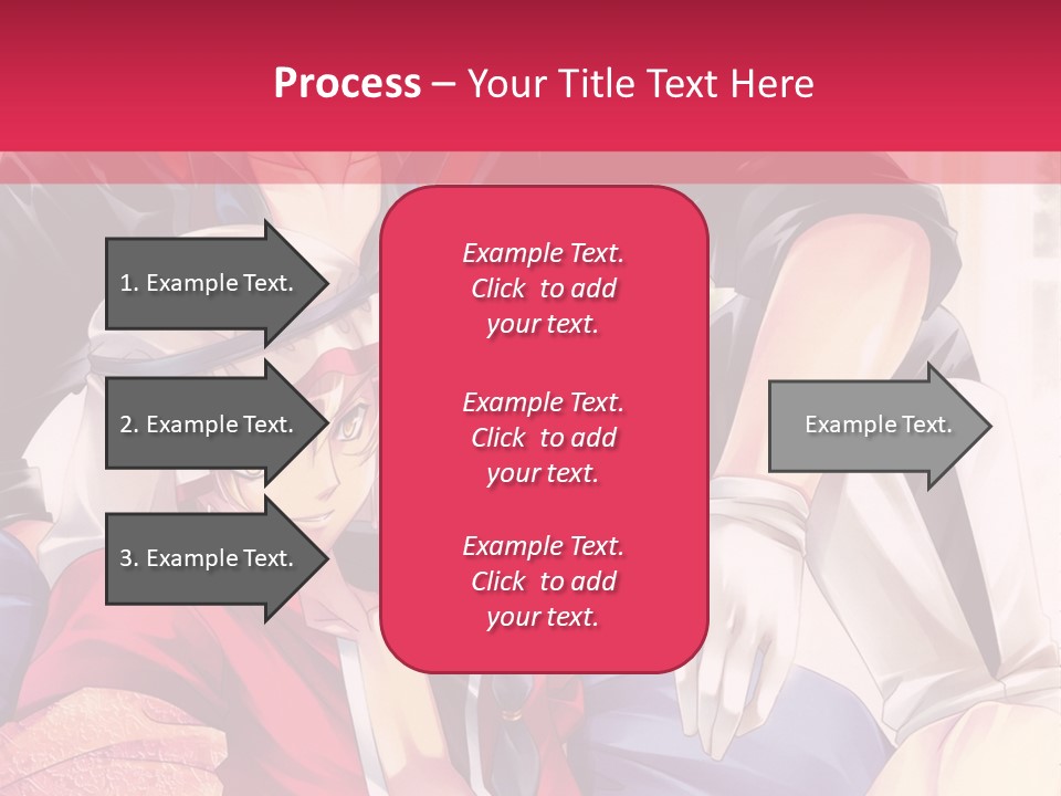 A Couple Of Anime Characters Sitting Next To Each Other PowerPoint Template