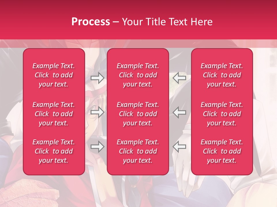 A Couple Of Anime Characters Sitting Next To Each Other PowerPoint Template