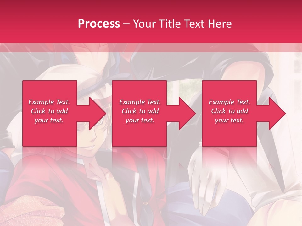 A Couple Of Anime Characters Sitting Next To Each Other PowerPoint Template