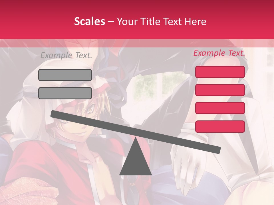 A Couple Of Anime Characters Sitting Next To Each Other PowerPoint Template