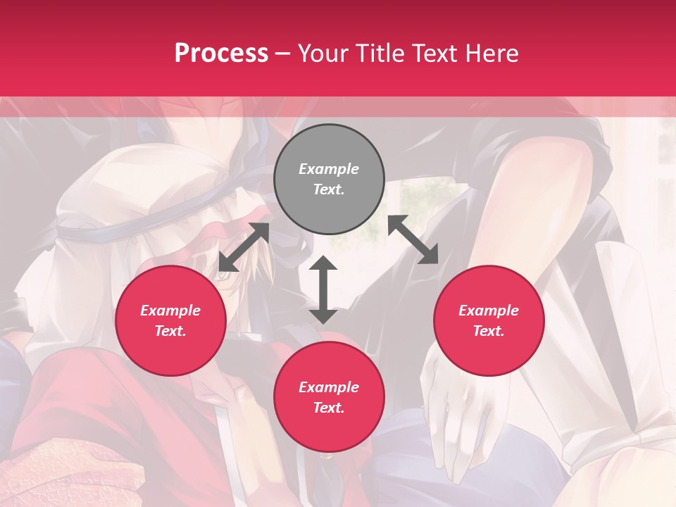 A Couple Of Anime Characters Sitting Next To Each Other PowerPoint Template