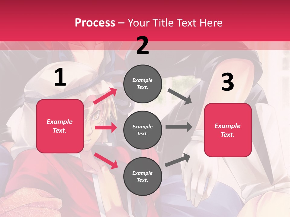 A Couple Of Anime Characters Sitting Next To Each Other PowerPoint Template