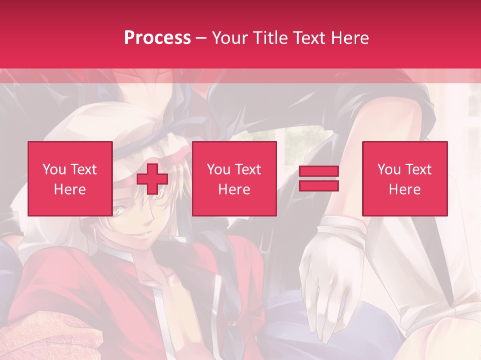 A Couple Of Anime Characters Sitting Next To Each Other PowerPoint Template