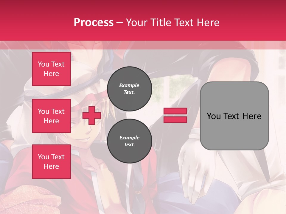 A Couple Of Anime Characters Sitting Next To Each Other PowerPoint Template