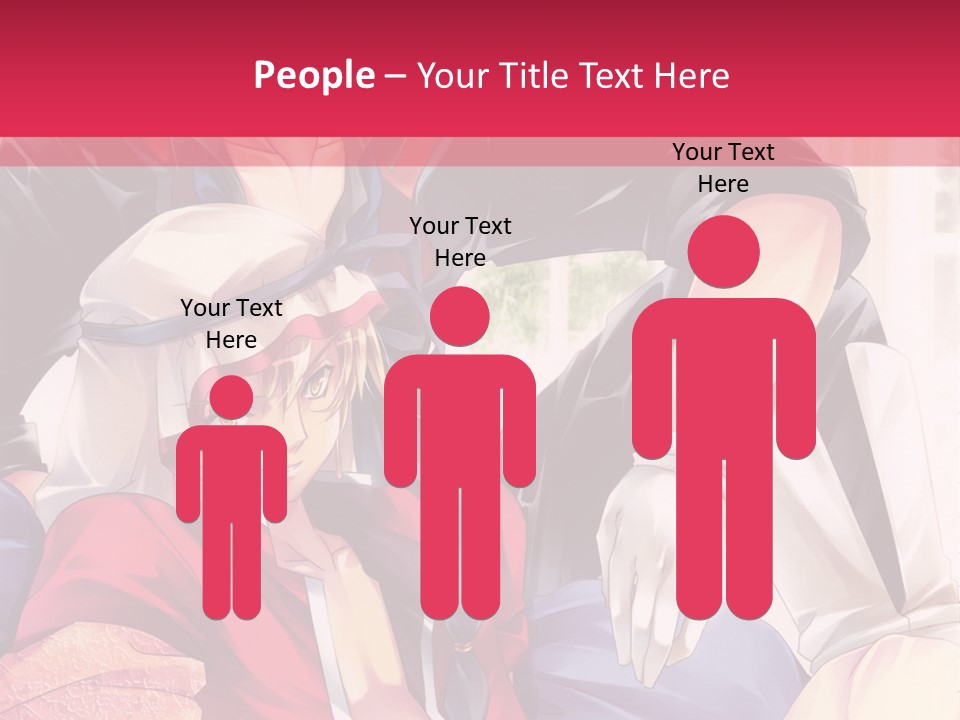 A Couple Of Anime Characters Sitting Next To Each Other PowerPoint Template