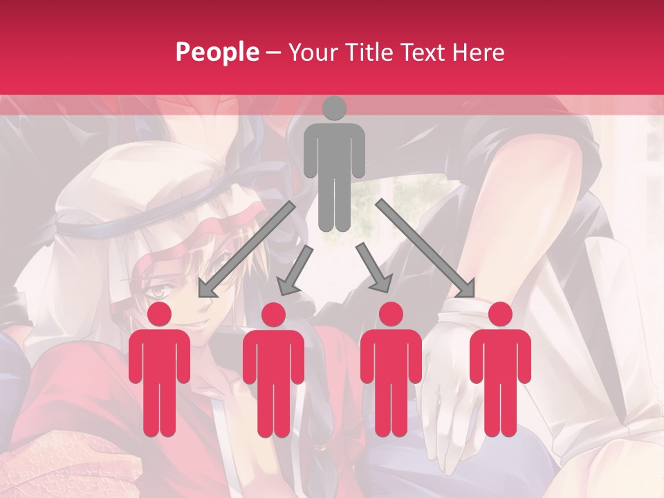 A Couple Of Anime Characters Sitting Next To Each Other PowerPoint Template