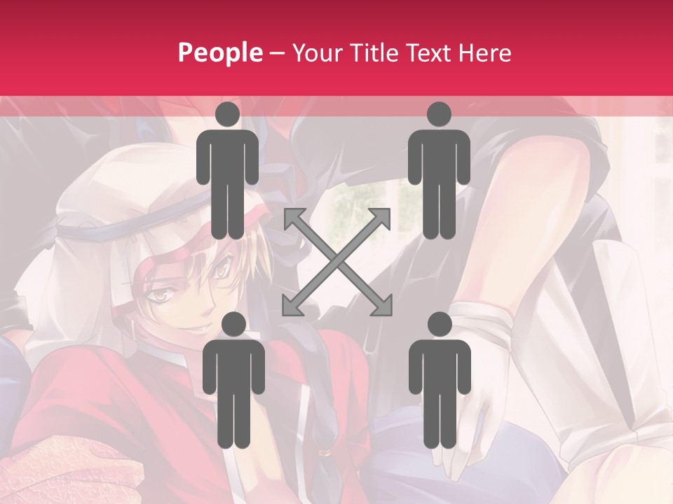 A Couple Of Anime Characters Sitting Next To Each Other PowerPoint Template