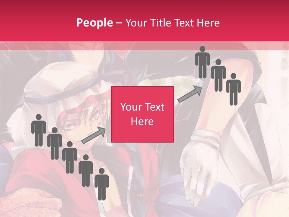 A Couple Of Anime Characters Sitting Next To Each Other PowerPoint Template