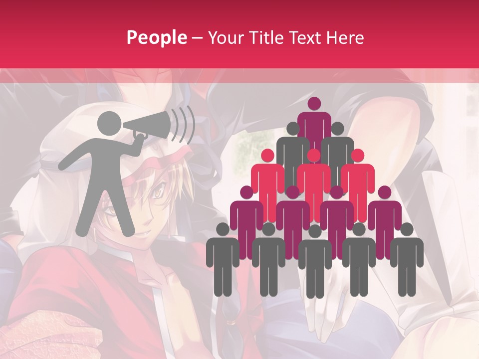 A Couple Of Anime Characters Sitting Next To Each Other PowerPoint Template