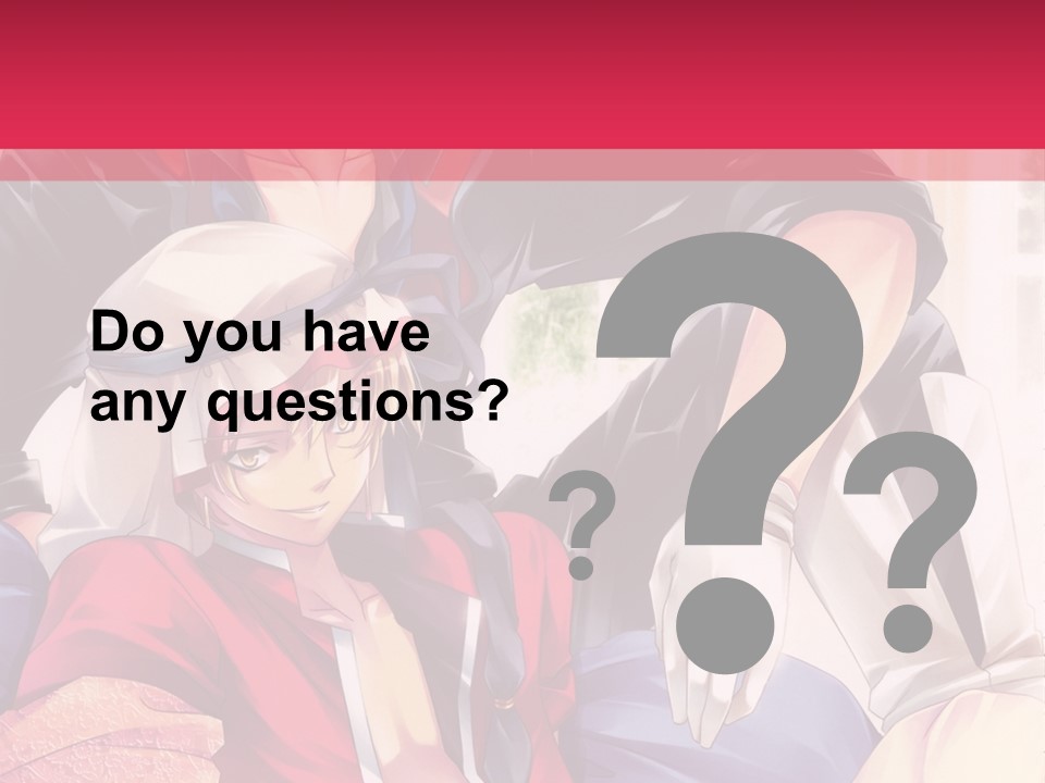 A Couple Of Anime Characters Sitting Next To Each Other PowerPoint Template