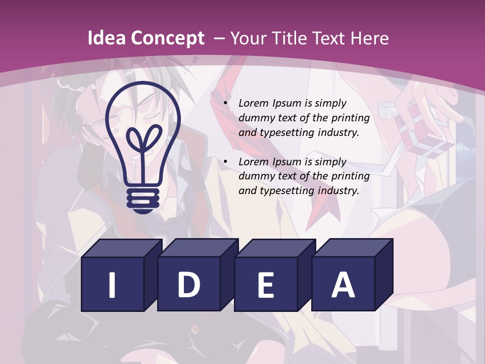 A Person Sitting On A Chair With A Purple Background PowerPoint Template