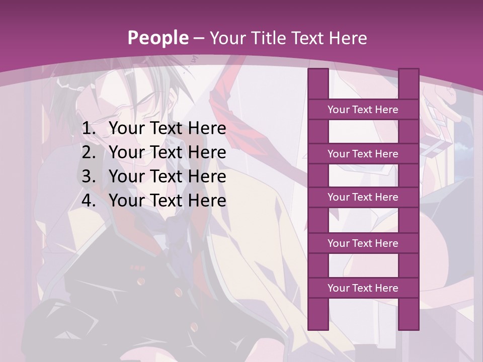 A Person Sitting On A Chair With A Purple Background PowerPoint Template