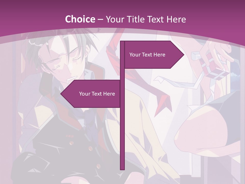 A Person Sitting On A Chair With A Purple Background PowerPoint Template