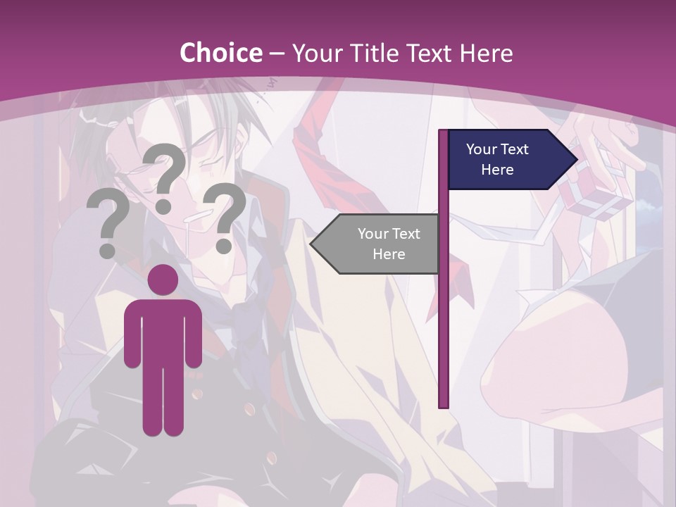 A Person Sitting On A Chair With A Purple Background PowerPoint Template