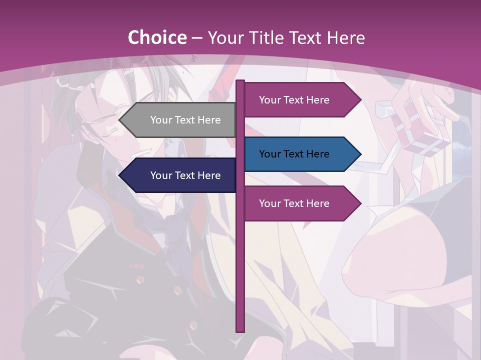 A Person Sitting On A Chair With A Purple Background PowerPoint Template