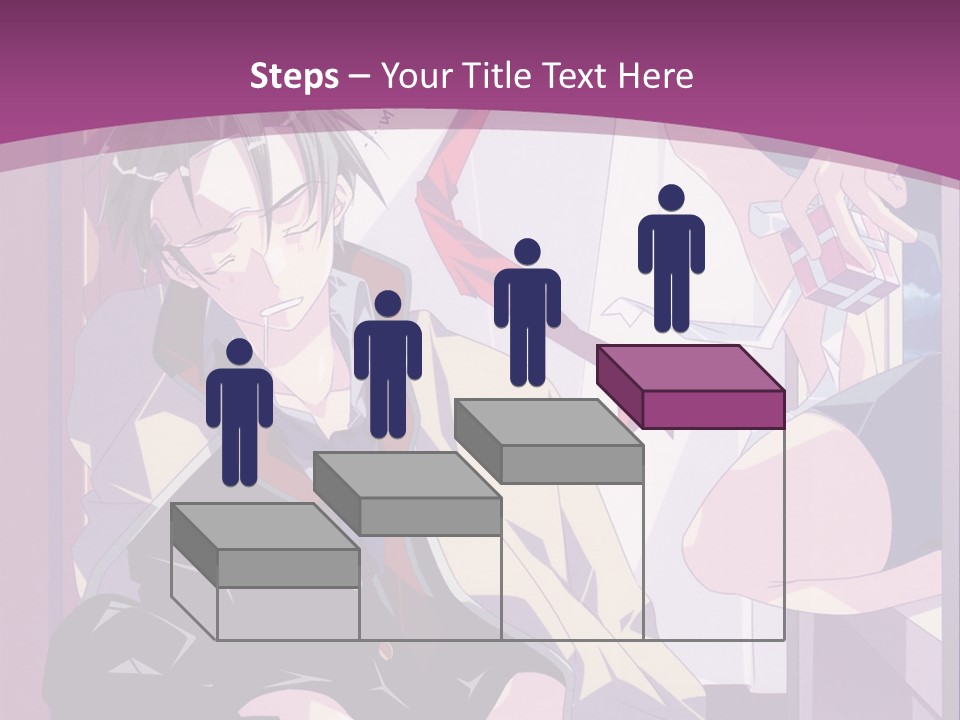 A Person Sitting On A Chair With A Purple Background PowerPoint Template