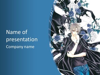 An Anime Character With A Sword In His Hand PowerPoint Template