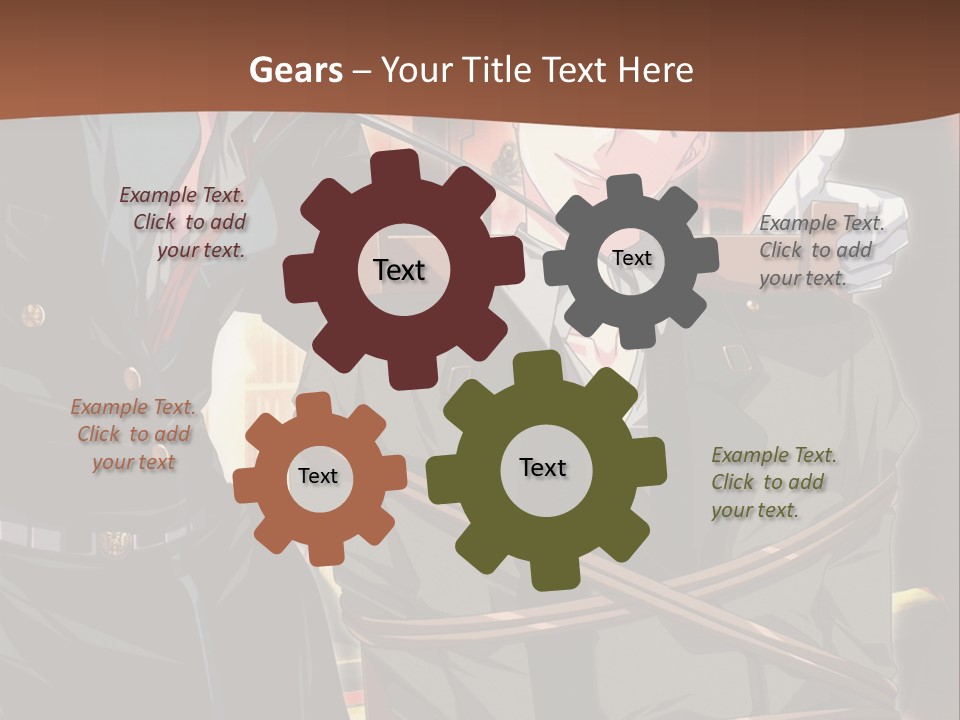 A Couple Of People Sitting Next To Each Other PowerPoint Template