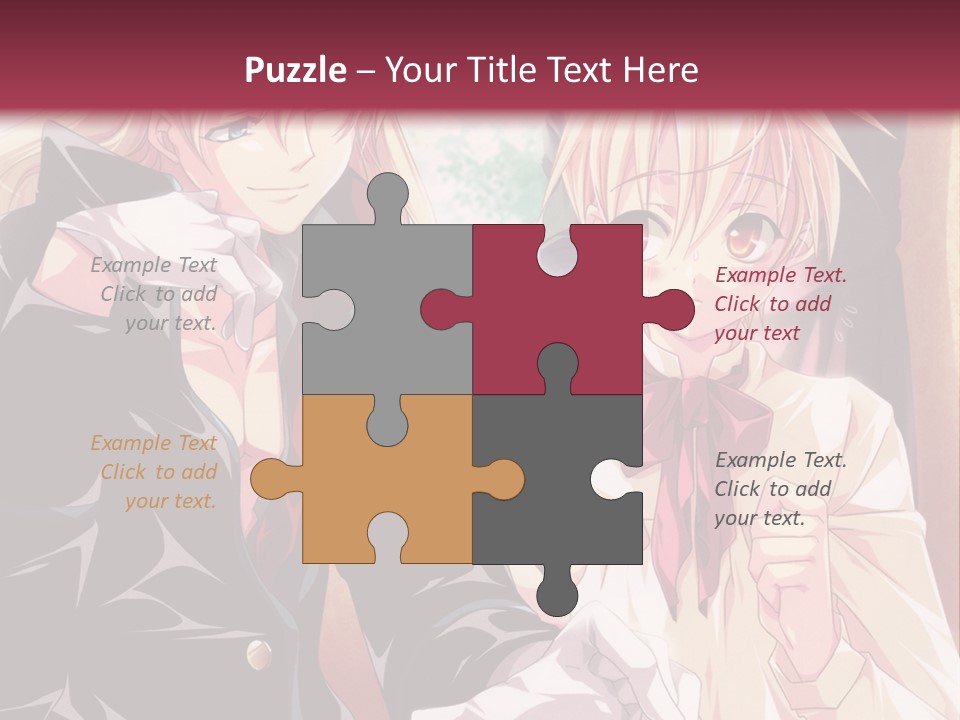 A Couple Of People Sitting At A Table PowerPoint Template