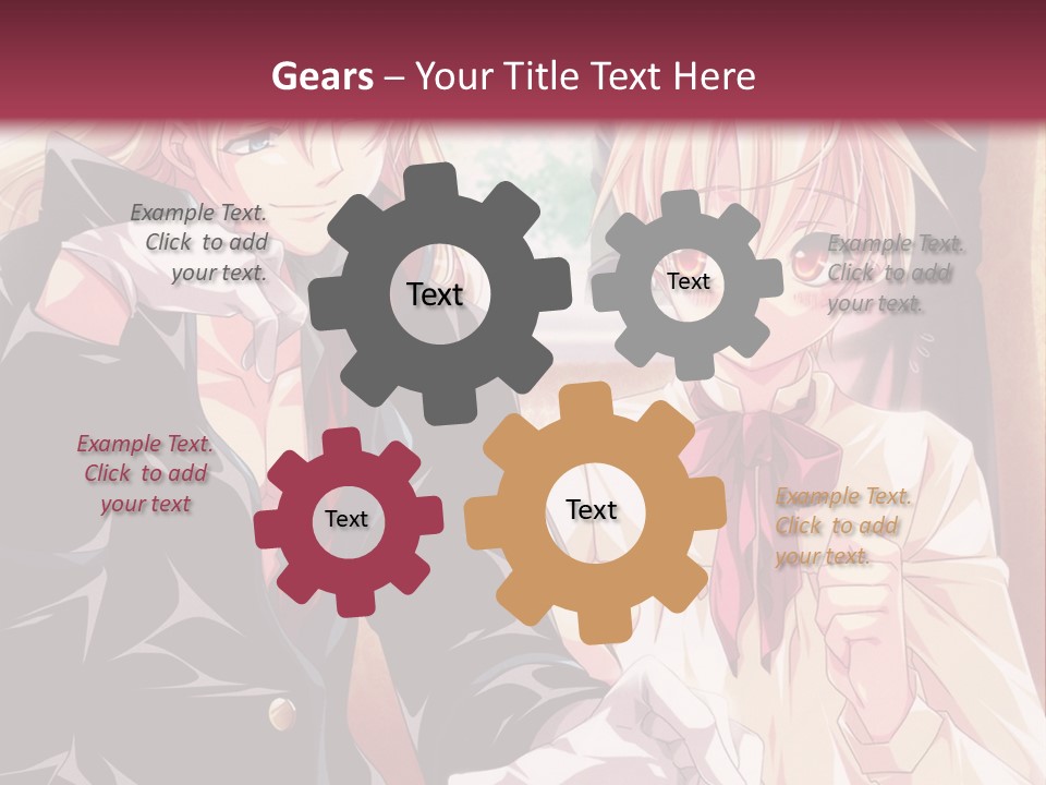 A Couple Of People Sitting At A Table PowerPoint Template