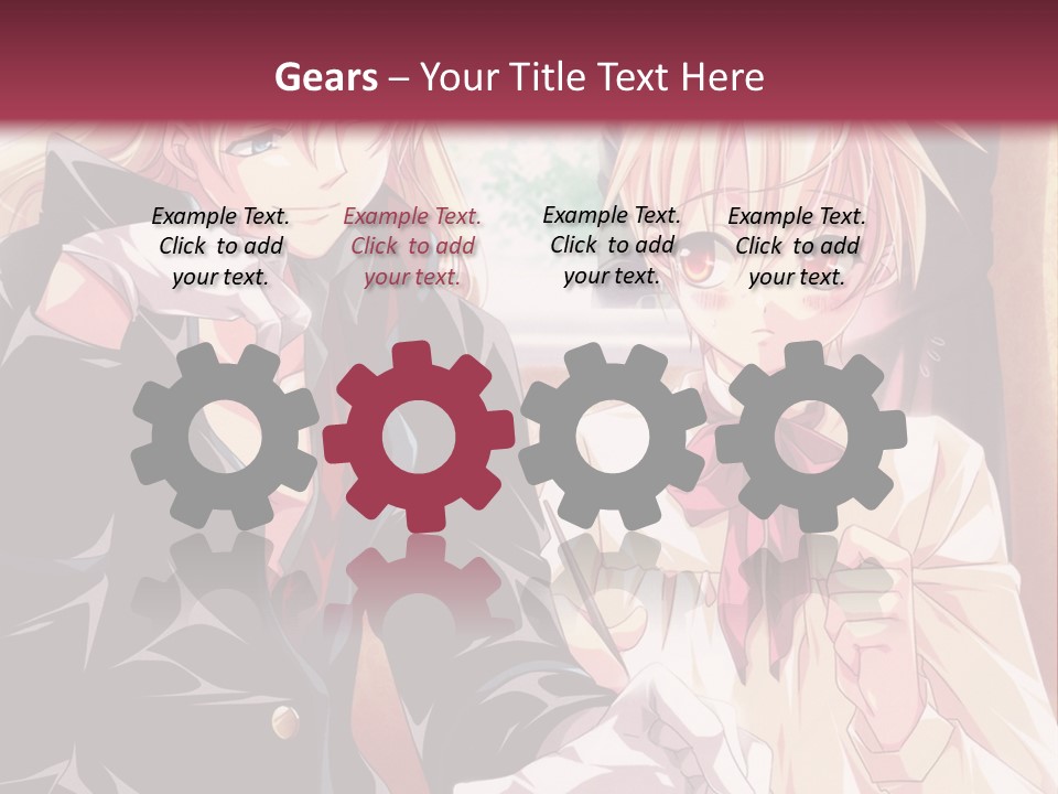 A Couple Of People Sitting At A Table PowerPoint Template