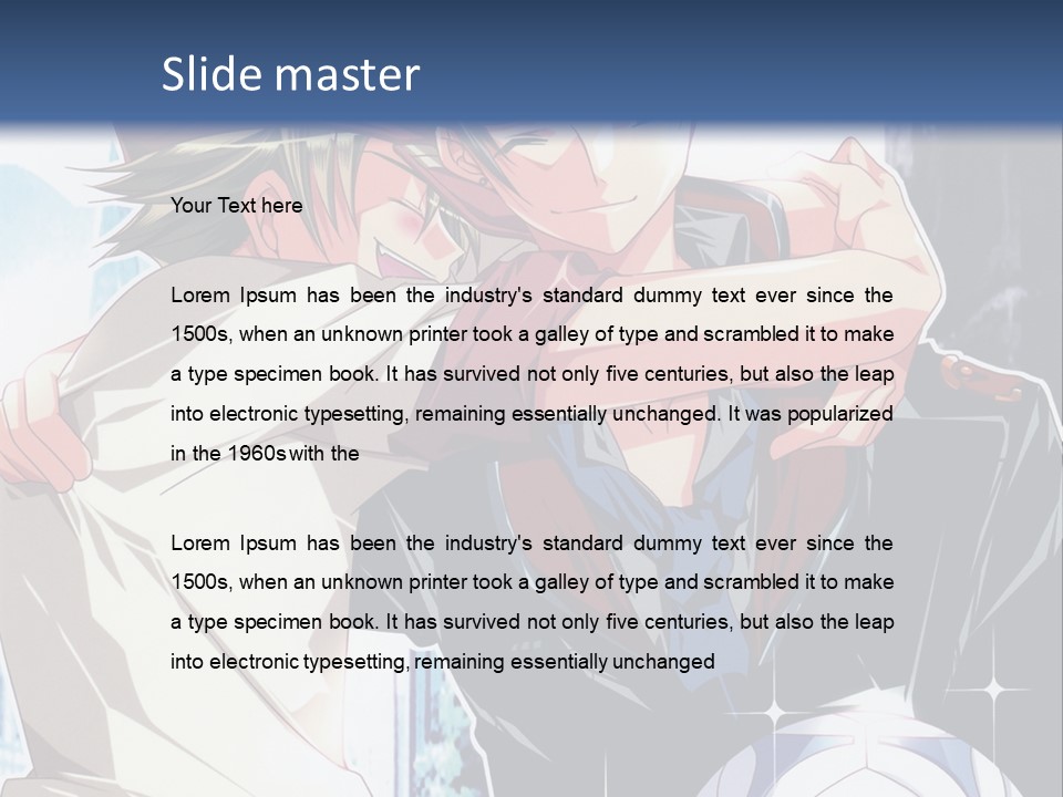 A Couple Of Anime Characters Hugging Each Other PowerPoint Template