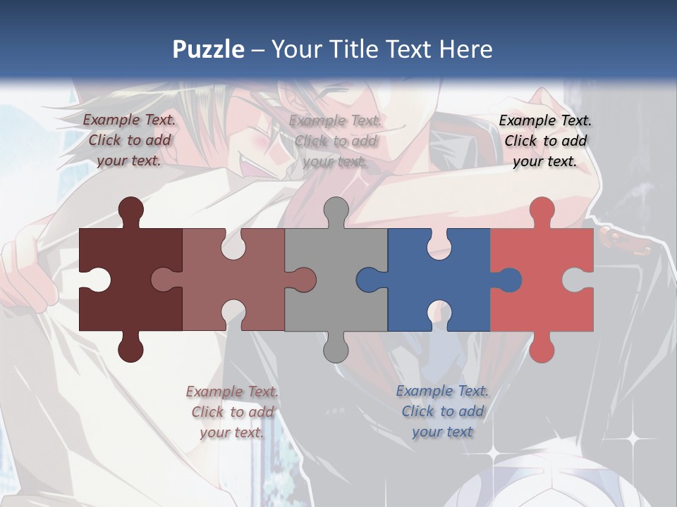 A Couple Of Anime Characters Hugging Each Other PowerPoint Template