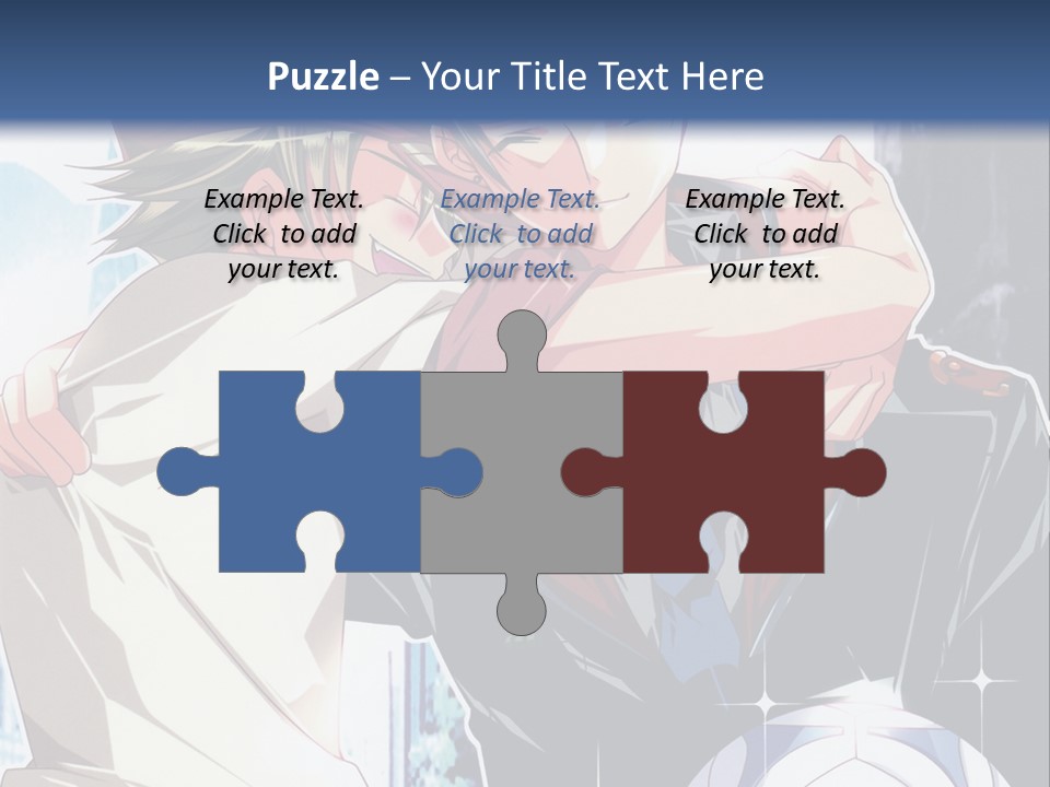 A Couple Of Anime Characters Hugging Each Other PowerPoint Template