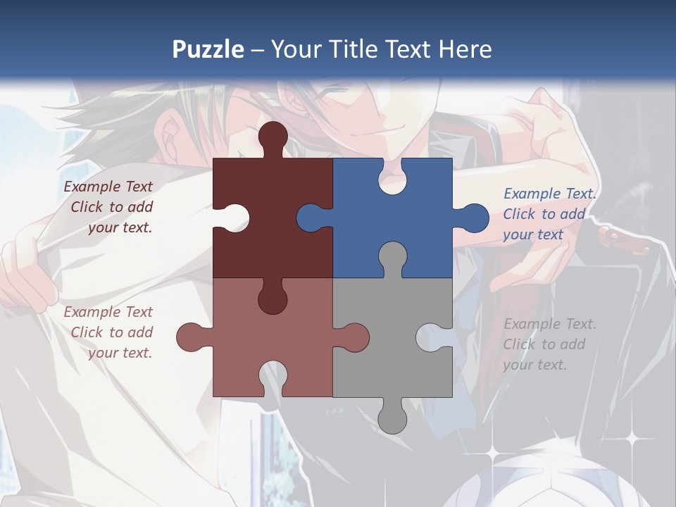 A Couple Of Anime Characters Hugging Each Other PowerPoint Template