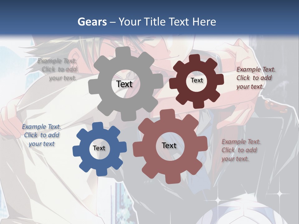 A Couple Of Anime Characters Hugging Each Other PowerPoint Template