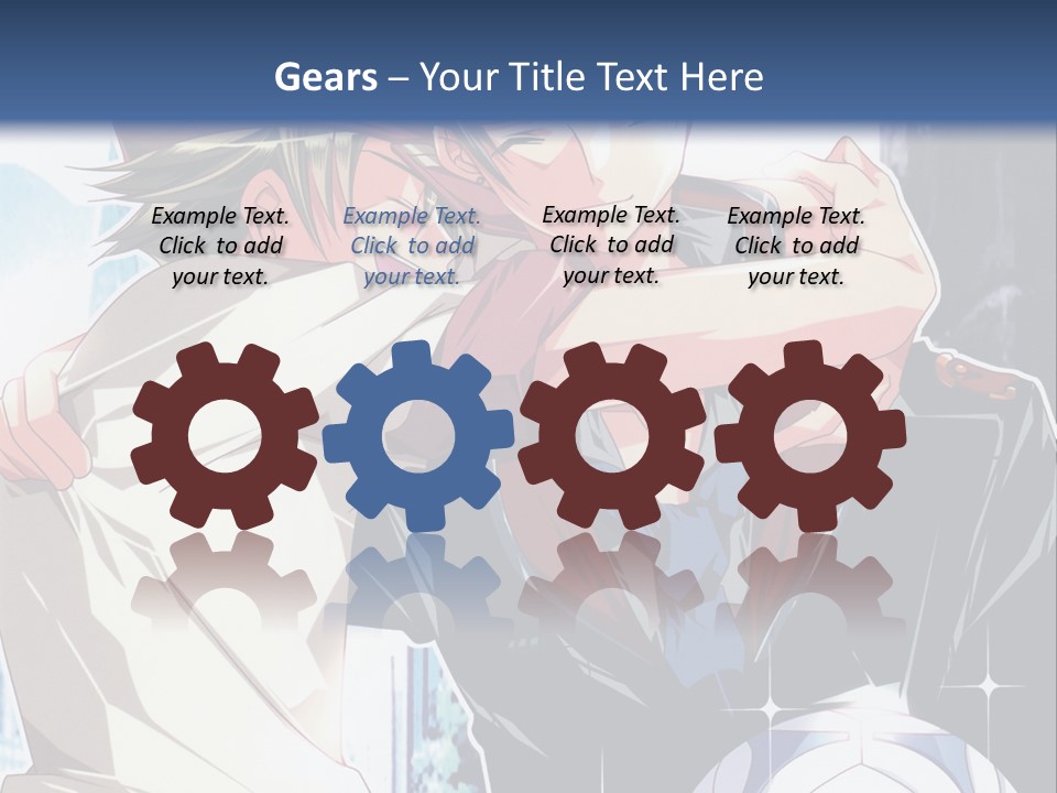 A Couple Of Anime Characters Hugging Each Other PowerPoint Template