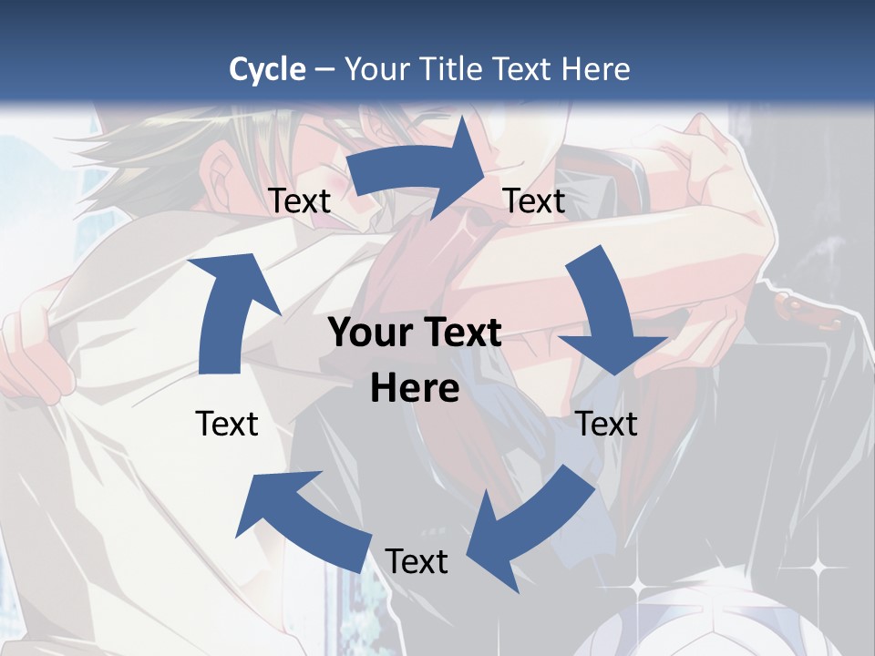 A Couple Of Anime Characters Hugging Each Other PowerPoint Template