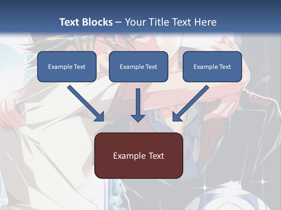 A Couple Of Anime Characters Hugging Each Other PowerPoint Template