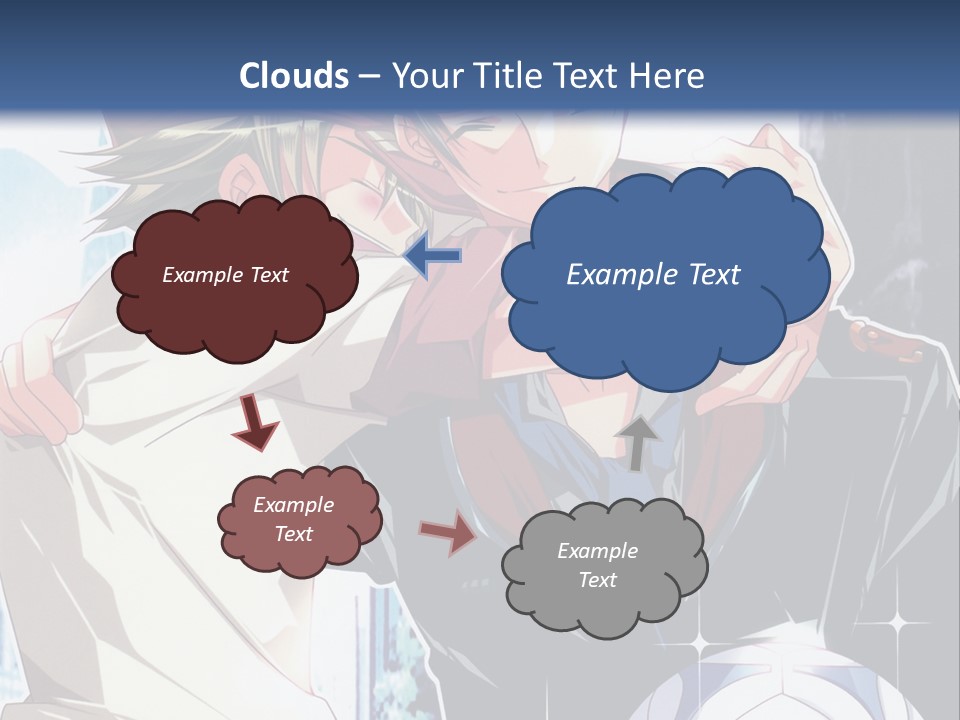 A Couple Of Anime Characters Hugging Each Other PowerPoint Template
