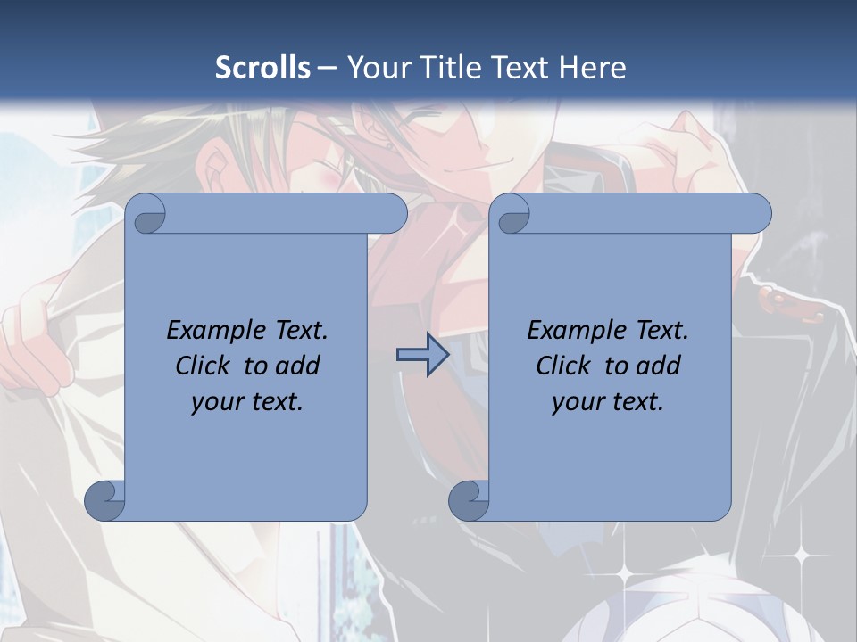 A Couple Of Anime Characters Hugging Each Other PowerPoint Template