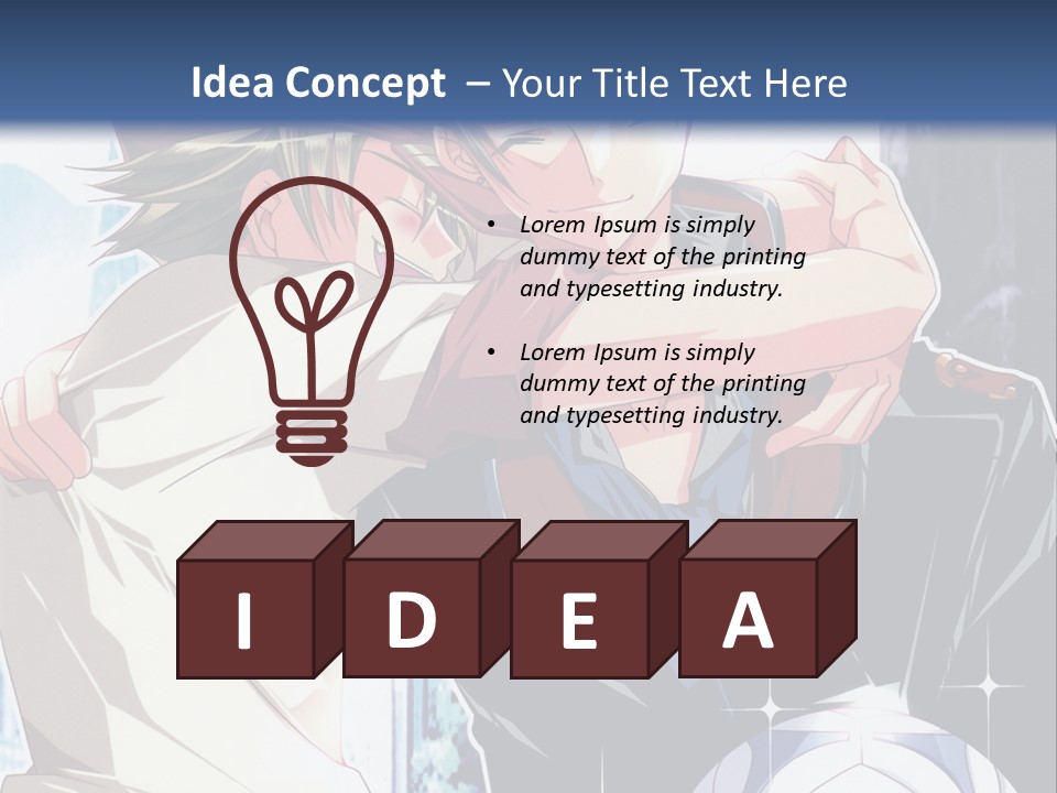 A Couple Of Anime Characters Hugging Each Other PowerPoint Template