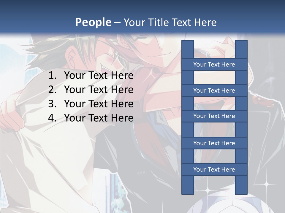 A Couple Of Anime Characters Hugging Each Other PowerPoint Template