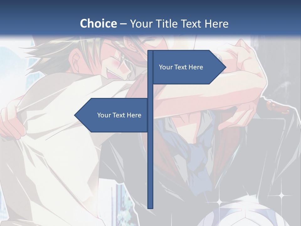 A Couple Of Anime Characters Hugging Each Other PowerPoint Template