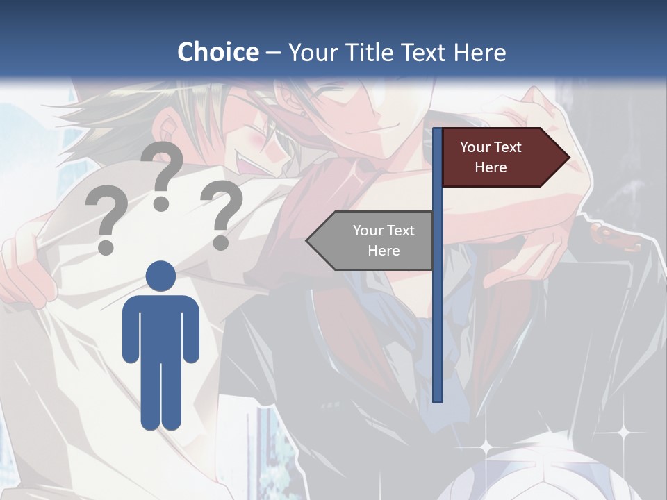 A Couple Of Anime Characters Hugging Each Other PowerPoint Template